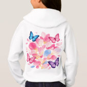 Custom Name Butterfly & Flower Kids Hoodie (Achterkant)
