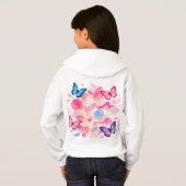 Custom Name Butterfly & Flower Kids Hoodie (Achterkant volledig)