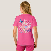 Custom Name Butterfly & Flower Kids T-Shirt (Achterkant volledig)