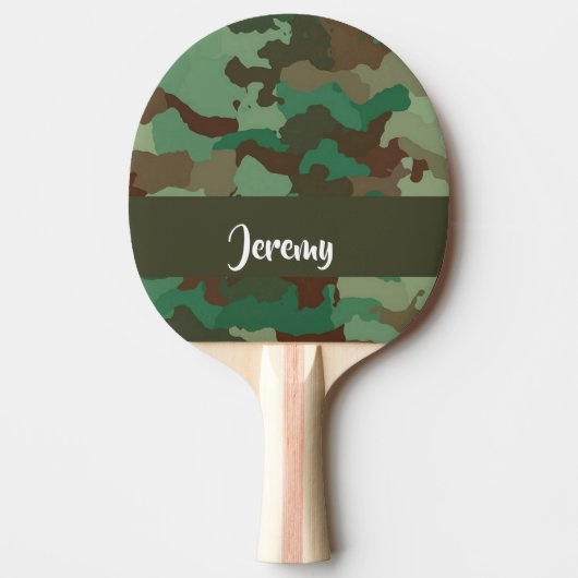 Custom name camouflage pattern tafeltennisbatje (Voorkant)