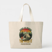 Custom Name Camping Grote Tote Bag (Achterkant)