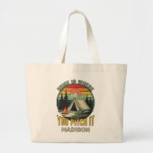 Custom Name Camping Grote Tote Bag (Voorkant)