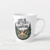 Custom Name Camping Latte Mok (Rechts)