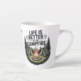 Custom Name Camping Latte Mok