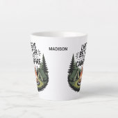 Custom Name Camping Latte Mok (Voorkant)