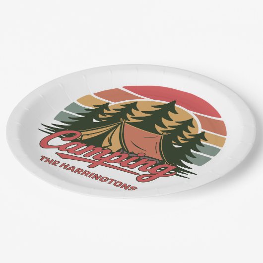 Custom Name Camping Papieren Bordje (Gekanteld)