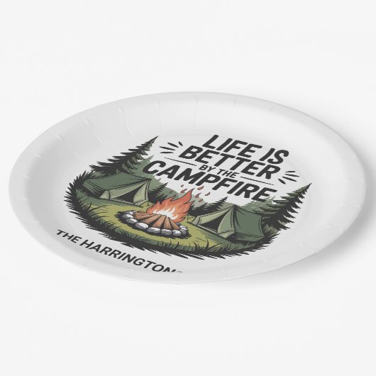 Custom Name Camping Papieren Bordje (Gekanteld)