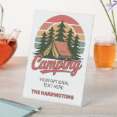 Custom Name Camping Reclamebord Met Voetstuk (Insitu)