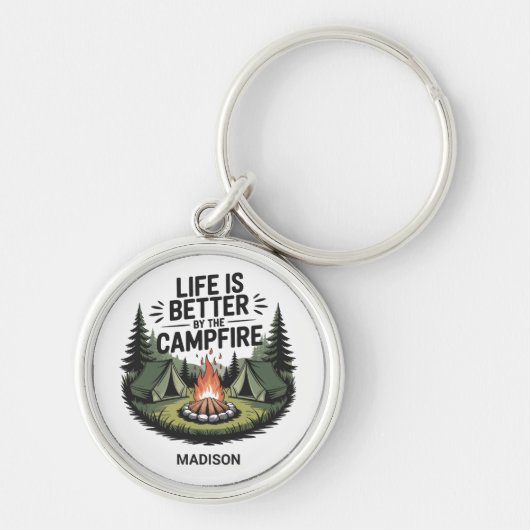 Custom Name Camping Sleutelhanger (Voorkant)