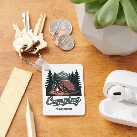 Custom Name Camping Sleutelhanger (Bureau)