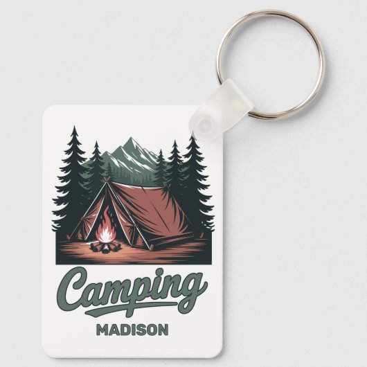 Custom Name Camping Sleutelhanger (Achterkant)