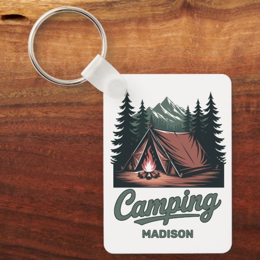 Custom Name Camping Sleutelhanger (Voorkant)