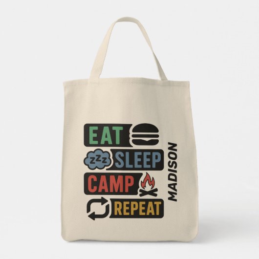 Custom Name Camping Tote Bag (Achterkant)