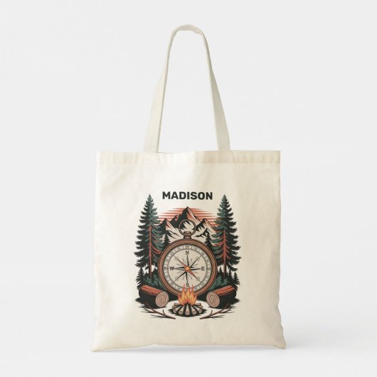 Custom Name Camping Tote Bag (Achterkant)