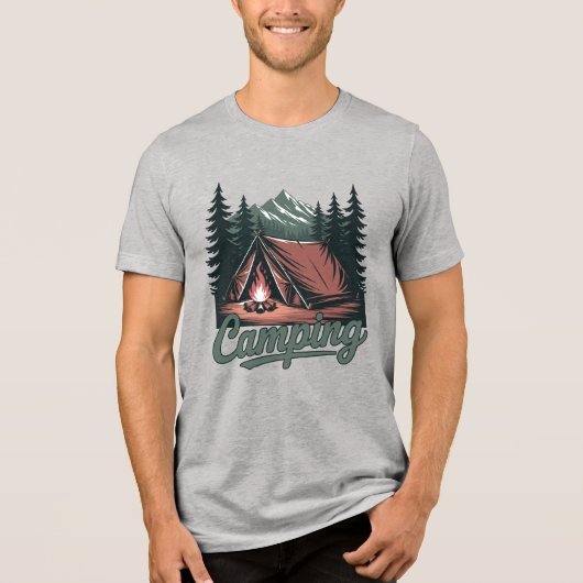 Custom Name Camping Tri-Blend Shirt (Voorkant)