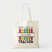 Custom Name Canvas tas Gift voor First Grade Teach (Voorkant)