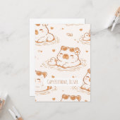 Custom Name Capybara Birthday Flat Greeting Card Kaart (Voorkant / Achterkant in situ)