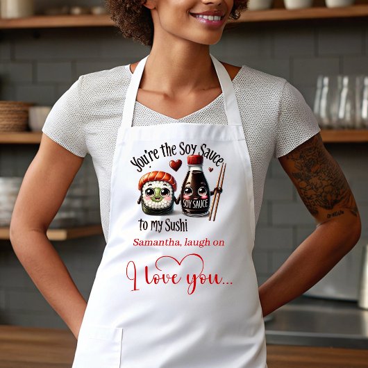 Custom Name Cartoon Food Love Valentine Apron Schort