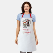 Custom Name Cartoon Food Love Valentine Apron Schort (Gedragen)