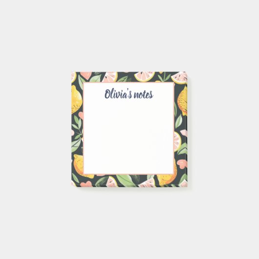 Custom Name Chic Lemon Citrus Fruits Post-it® Notes (Voorkant)