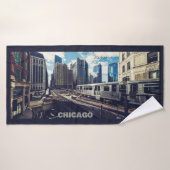 Custom Name Chicago USA Badhanddoek (Badhanddoek)
