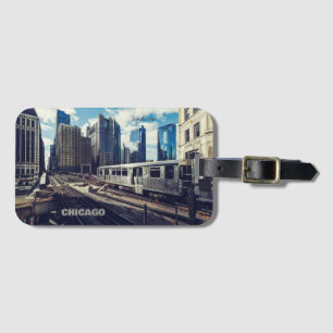Custom Name Chicago USA Bagagelabel