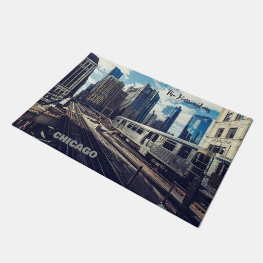 Custom Name Chicago USA Deurmat (Schuin)