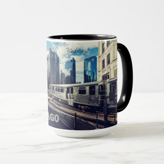 Custom Name Chicago USA Mok (Voorkant rechts)