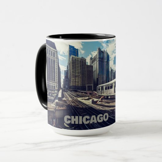 Custom Name Chicago USA Mok (Voorkant links)