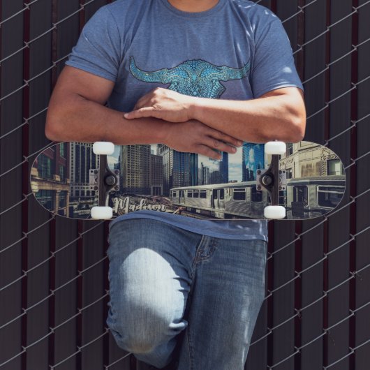 Custom Name Chicago USA Persoonlijk Skateboard (Buiten 3)