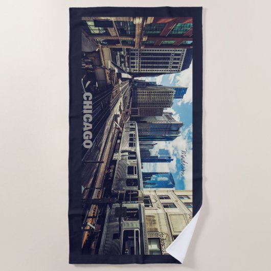 Custom Name Chicago USA Strandlaken (Voorkant)