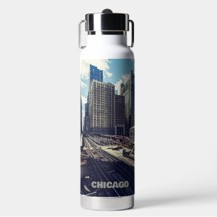 Custom Name Chicago USA Waterfles