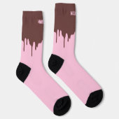 Custom Name Chocolate Drip Sokken (Rechts)