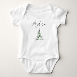 Custom Name Christmas Baby Romper First Xmas Aidan