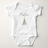 Custom Name Christmas Baby Romper First Xmas Mateo (Voorkant)