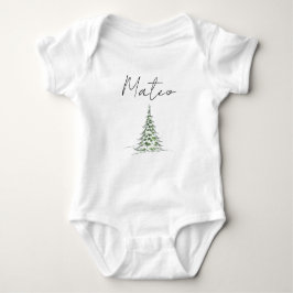 Custom Name Christmas Baby Romper First Xmas Mateo