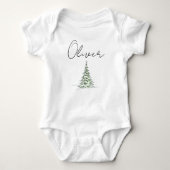 Custom Name Christmas Baby Romper First Xmas Oli (Voorkant)