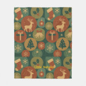 Custom name Christmas Circles Cozy Fleece Deken (Voorkant)