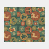 Custom name Christmas Circles Cozy Fleece Deken (Voorkant (Horizontaal))