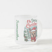 Custom name Christmas cute unique deer Matglas Koffiemok (Voorkant rechts)