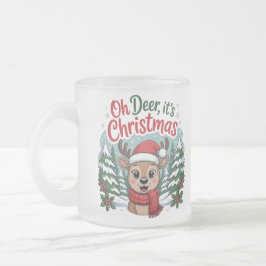 Custom name Christmas cute unique deer Matglas Koffiemok