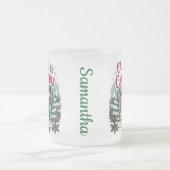 Custom name Christmas cute unique deer Matglas Koffiemok (Center)