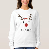 Custom Name Christmas Deer Illustration Design Trui (Voorkant)