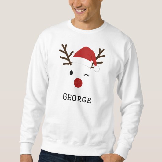 Custom Name Christmas Deer Illustration Design Trui (Voorkant)