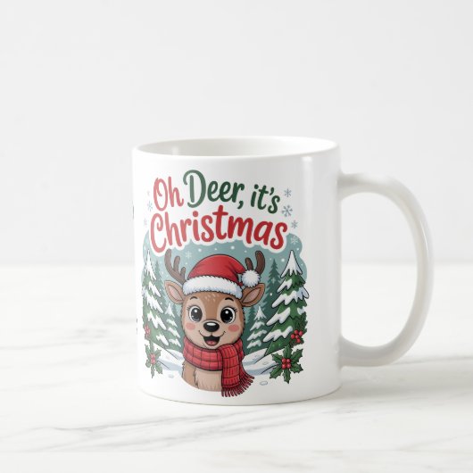 Custom name Christmas deer Koffiemok (Rechts)