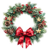 Custom name Christmas wreath bag red and green   Medium Cadeauzakje