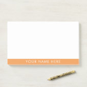 Custom Name Classic Orange Sticky Notes Design (Op bureau)