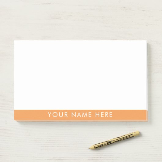 Custom Name Classic Orange Sticky Notes Design (Op bureau)