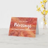 Custom Name Clergy Appreciation Day Blessings Leaf Kaart (Gele Bloem)