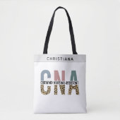 Custom Name CNA Certified Nursing Assistant Tote Bag (Voorkant)